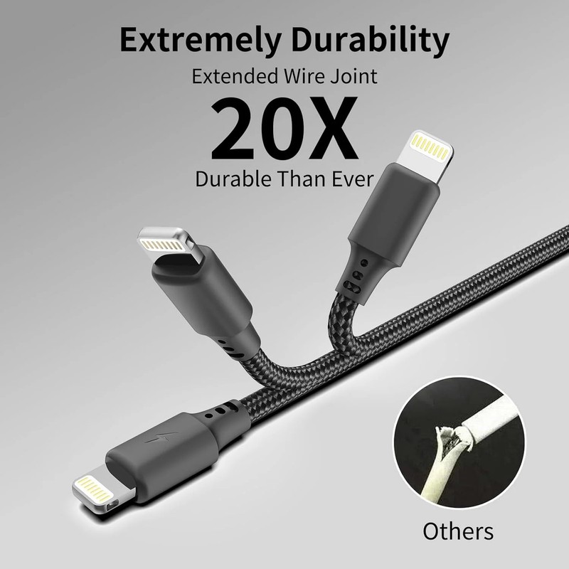 USB C to Lightning Cable 6 inch 3Pack [Apple MFi Certified], Power Delivery iPho gallery