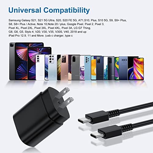 Type C Charger, 2Pack 25W PD USBC Wall Charger Super Fast 6ft+6ft Black gallery
