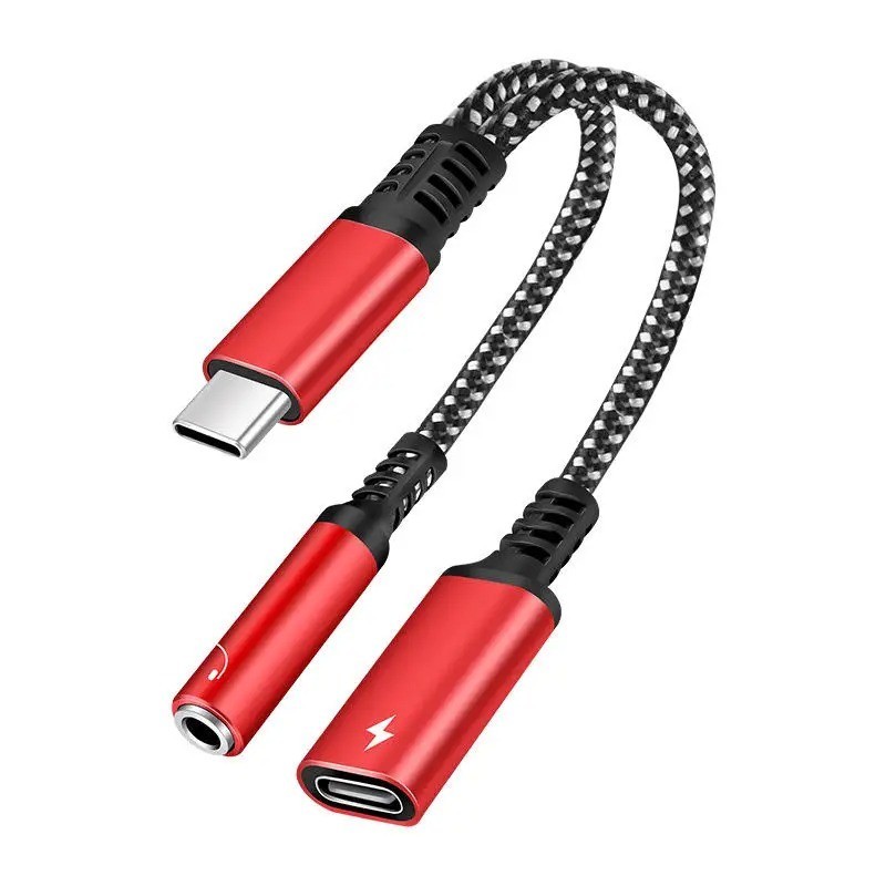 USB C to 3.5mm Audio Adapter PD 60W Fast Charge Aux Jack for iPhone Samsung