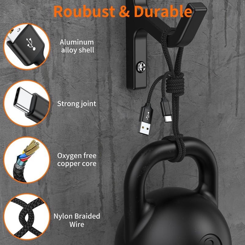 USB A to USB C Cable Type C Data Transfer 15W 3A Fast Charging Charger 3.28FEET gallery