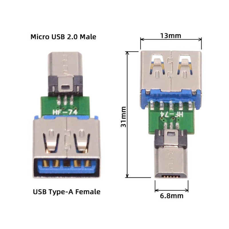 5pcs/lot USB 2.0 Micro 5Pin Male Connector to USB Type-A Female OTG Data Conv... gallery