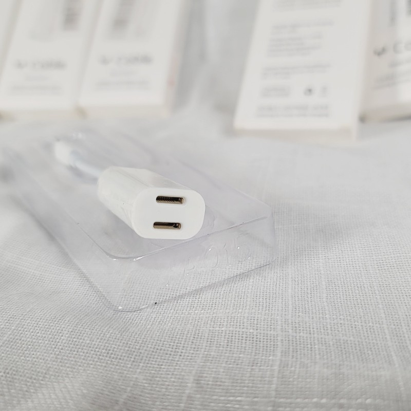 8 - Double Charging & Headset Y Cable Dongle For Apple Devices Bulk Lot gallery