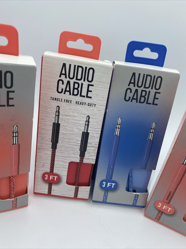 4 Audio Cable 3 Ft Tangle Free Heavy Duty iPod W/jack iPad 3.5mm MP3 New gallery
