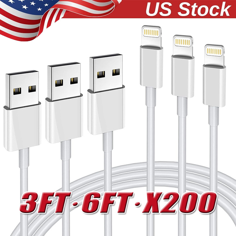 Fast USB Data Charger Cables lot Cords For Apple iPhone 5 S 6 7 8 13 14 X Plus