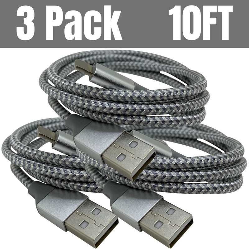 For iPhone 13 12 11 XS X XR 8 7 6 iPad Fast Charger Adapter Cable Data Cord 10FT