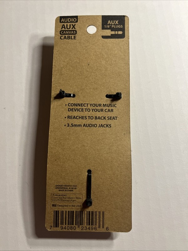 Canvas Auxiliary Cable 7FT By Gadget Gear 3.5mm Audio Jacks gallery