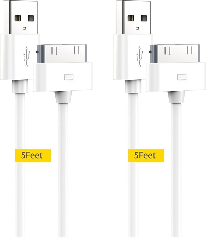 Cable Cargador Para Iphone 4 4S Cargador Para Ipad, Paquete De 2 5 Pies Carga…