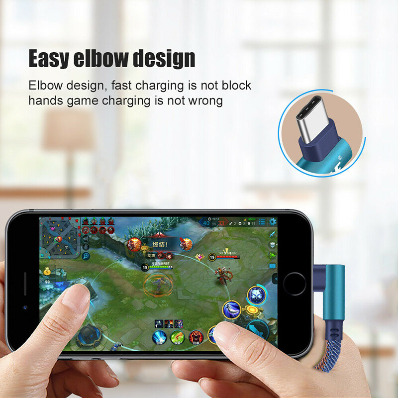 100/200cm Micro USB 90 Degree Right Angle Data Sync Charging Charger Cable gallery