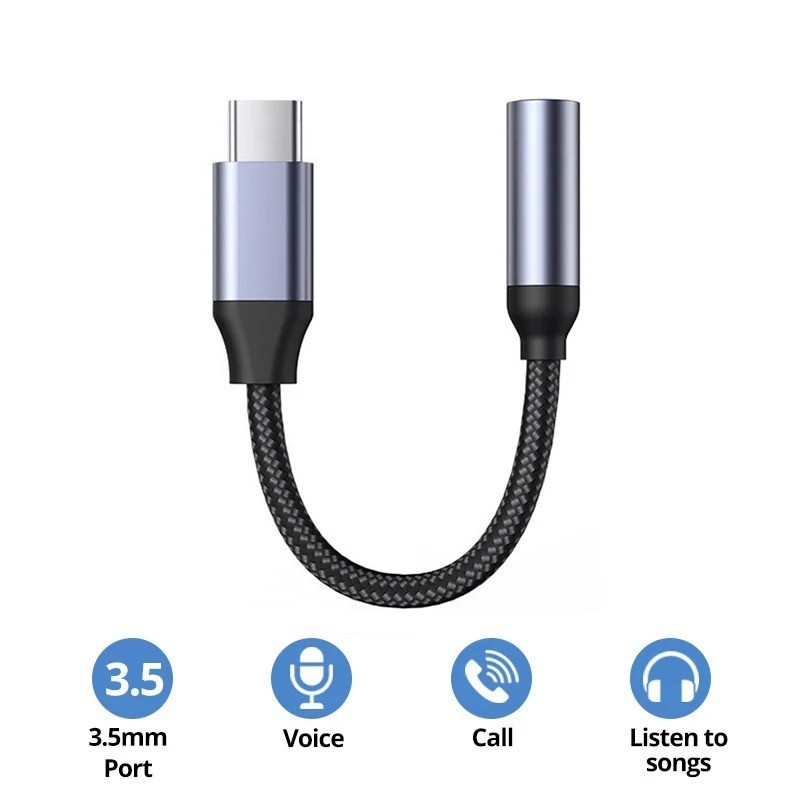 2 in 1 Type-C USB C to 3.5mm AUX Audio Headphone Jack Adapter Charger Cable New