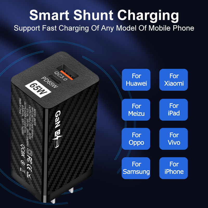 65W GaN Fast Charger Type C USB Charger Lot For Laptop iPhone 15/Samsung/Macbook gallery