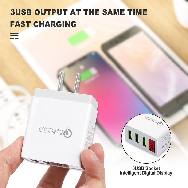 3-Port USB Wall Fast Quick Charger QC 3.0 for Cell Phone iPhone Samsung Android gallery