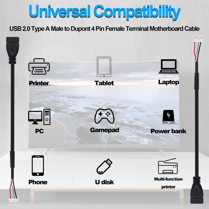 USB A Female to XH2.54 4Pin Motherboard Connector Converting Cable Small 4Pin... gallery