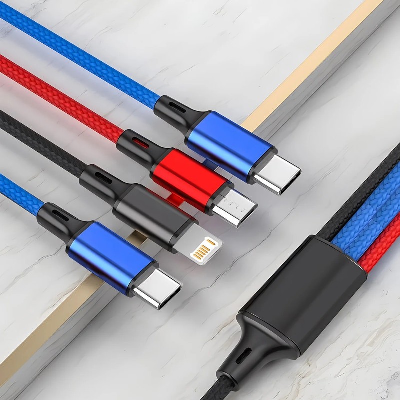 Multi Charging Cable 4 in 1 Multiple USB Fast Charger For iPhone Type C Micro gallery