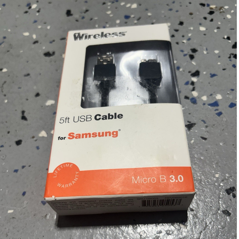 Just Wireless USB Cable 5ft Black Micro B 3.0 for Samsung Charging