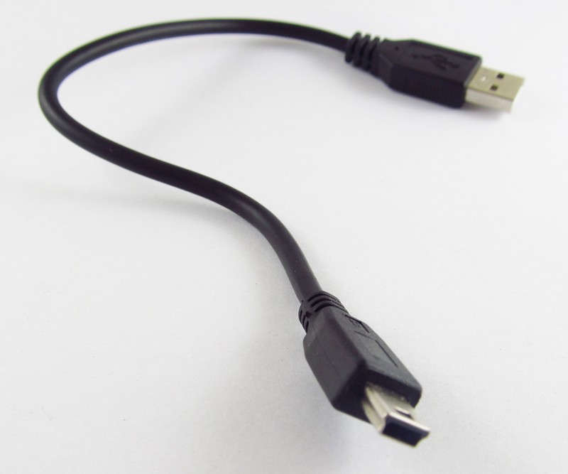 1x Black USB 2.0 Type A Male to Mini 5pin Male Convert DATA Cable 30CM Universal