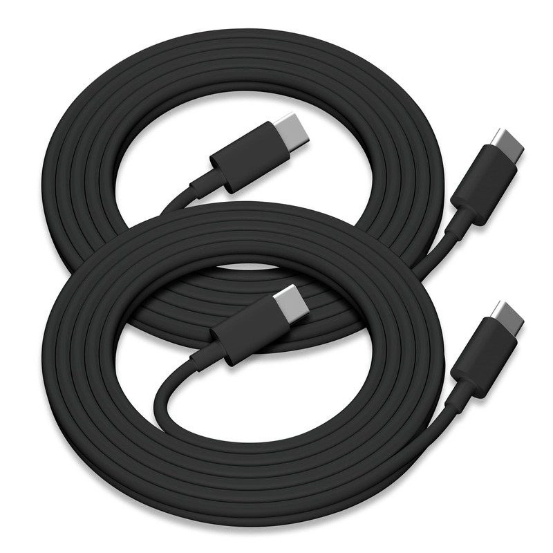 2 Pack USB C to C Charging Cable 6ft 60W Long Type C Fast Power Cord Black