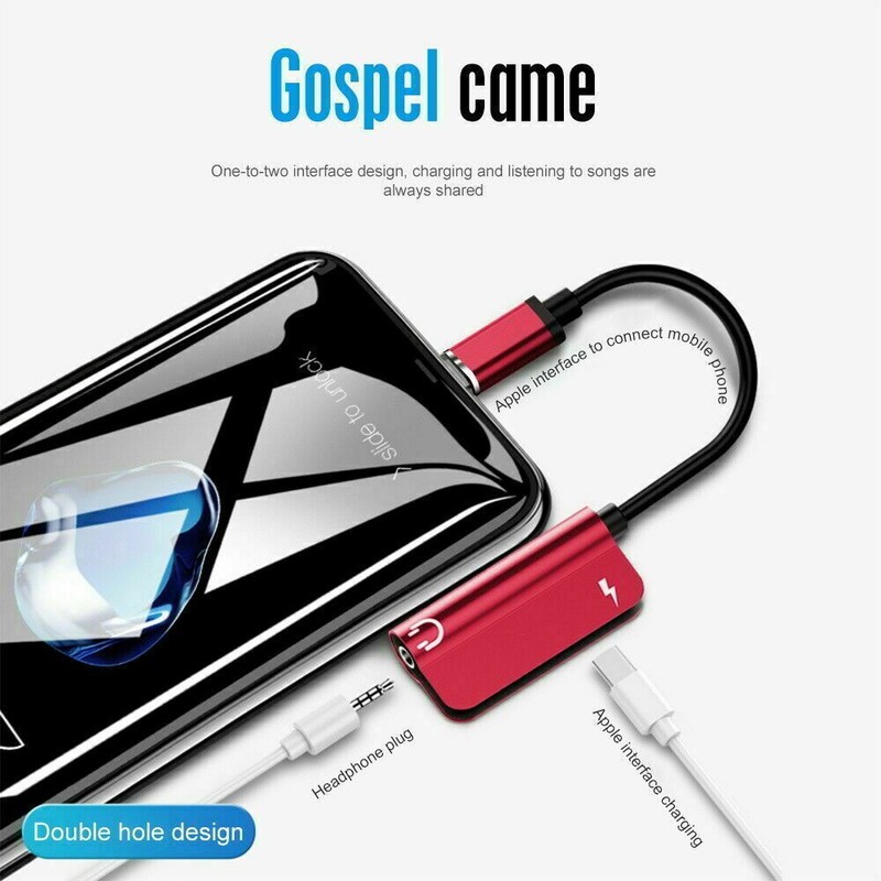 3.5mm Headphone Jack AUX Splitter Adapter and Charger For iPhone12 11 XS X 8 lot gallery