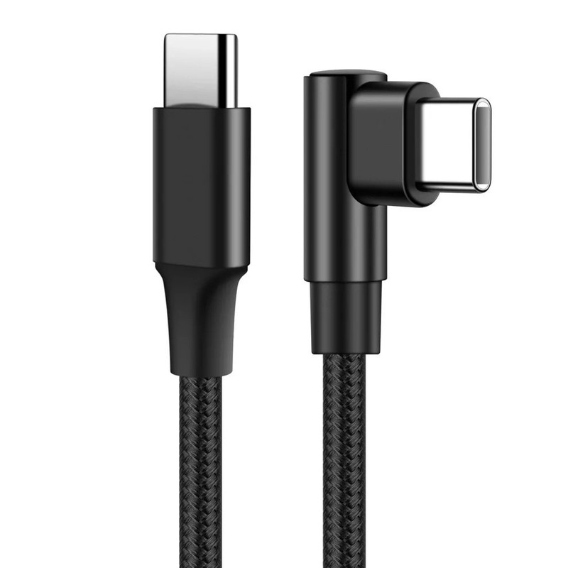 90° USB-C to USB-C Nylon Braided Fast Charging Cable 0.25M-3M iPhone Samsung