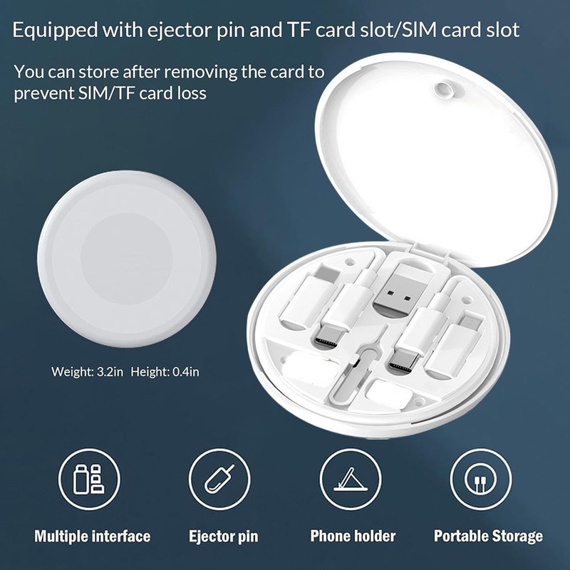 Multifunctional USB Data Cable Kit Storage Box Type C Fast Charging OTG Set gallery