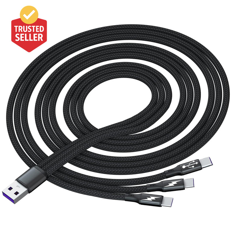 USB C Splitter Cable,Usb a Male to 3 Type-C Male Charge Cable,3 in 1 Nylon Braid