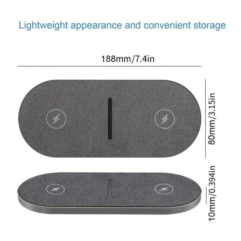 Dual Wireless Charger Pad 2 In 1 Fast Wireless Charging Mat For IPhone 16 15 14 gallery
