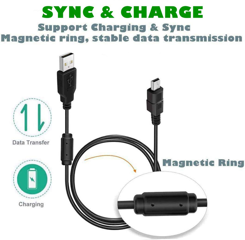 10Ft Mini USB Cable, 2 Pack 10Ft USB 2.0 to Mini B Charger Cable Charging Data C gallery
