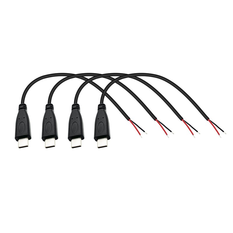 USB Power Pigtail Cable 25cm 22AWG 5V 3A USB -Plug to 2 Pin Bare Wire Open En…