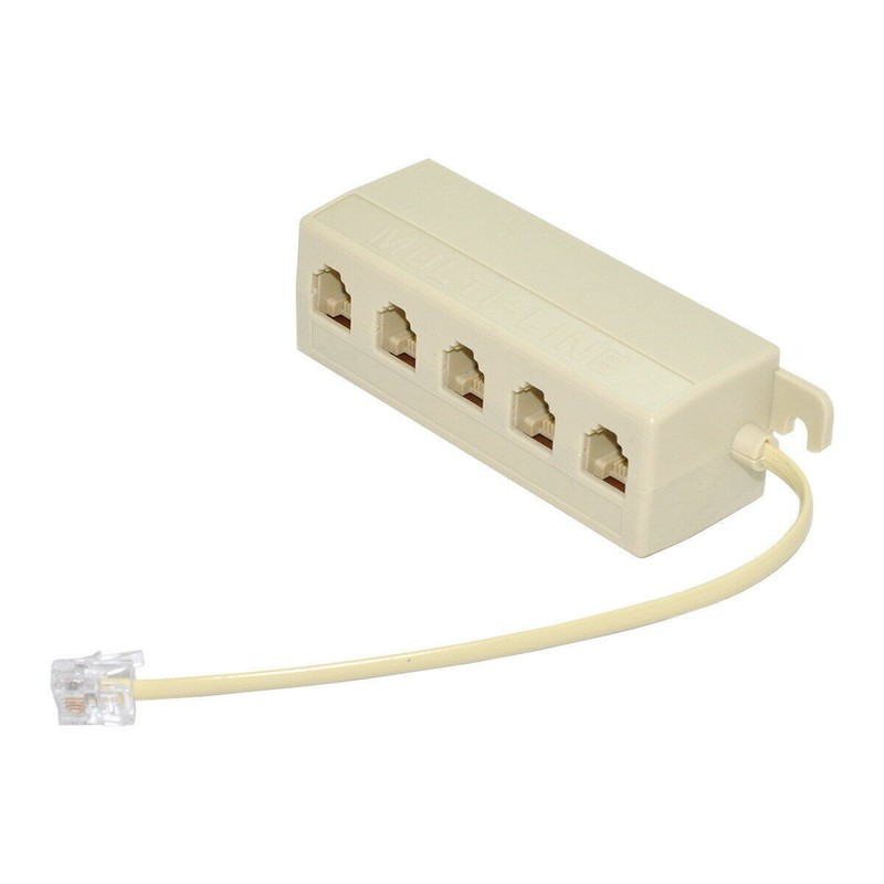 Five 5 Way Outlet 6P4C RJ11 RJ12 Telephone Phone Modular Jack Line Splitter gallery