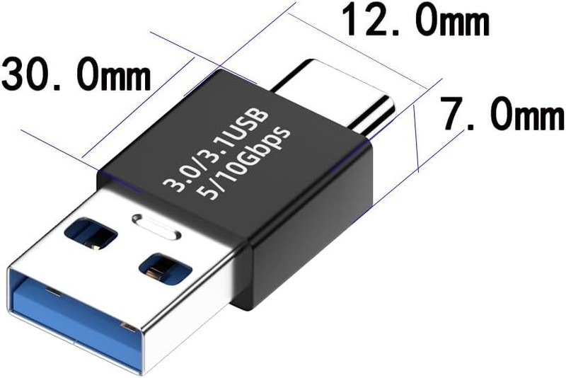 2pcs Type-C 3.1 Male to USB 3.0 A Male Adapter Converter Data Charging Connector gallery