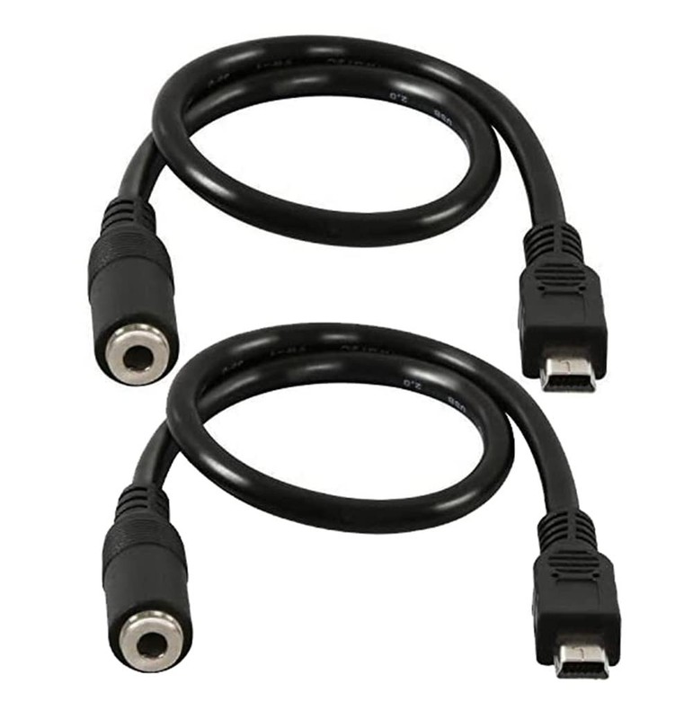 Qaoquda (2-Pack) Mini USB Male to 3.5mm Female Audio Cable for Active Clip Mi…