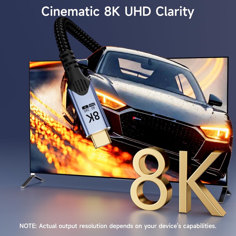 [2-Pack] USB 4 Cable 1FT/0.3M, Short USB C Data Cable for 40Gbps Braided,8K/4... gallery