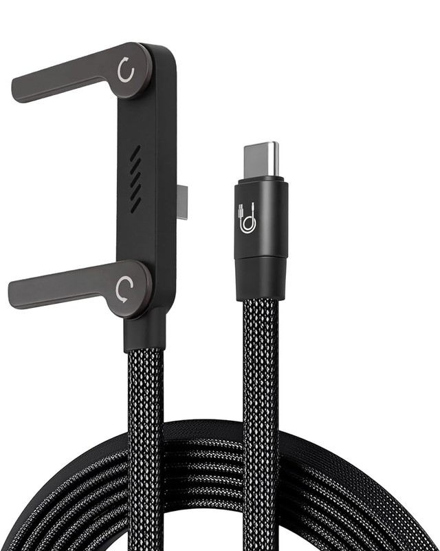 2-in-1 Invisible Holder Charger Cable–240W Fast Charging Cord with Phone Stand