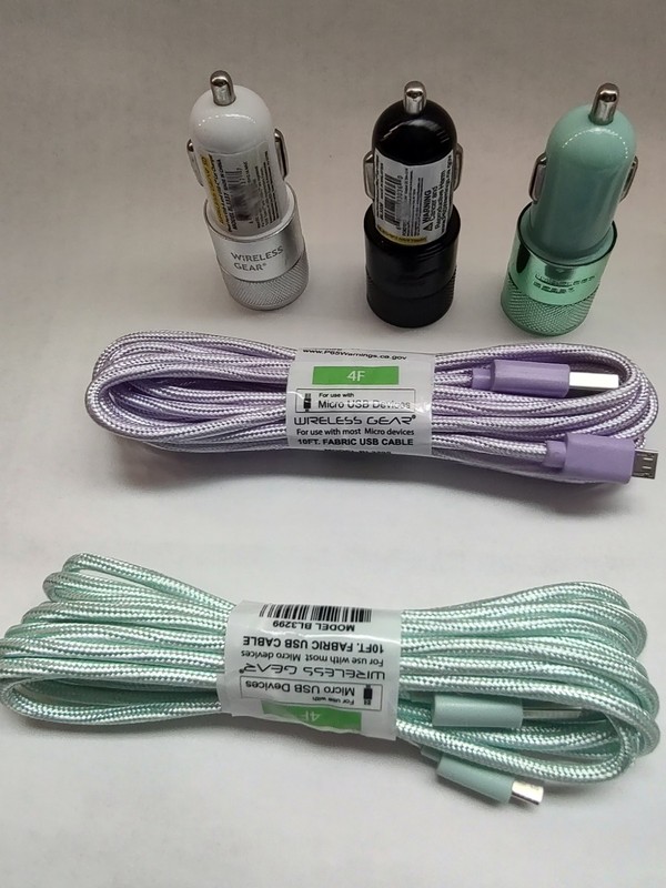 Wireless Gear Braided Charging Cables & Car Charger Set, 3/10ft, Multiple Colors gallery