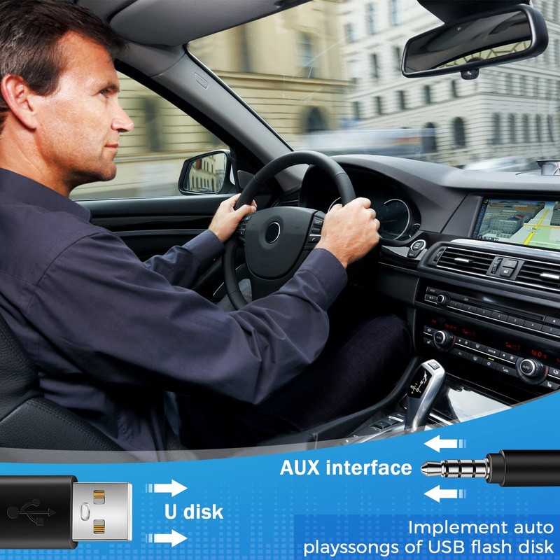 3.5mm Plug AUX Audio Jack to USB 2.0 Male Cable Adapter Cord for Car MP3 I8S9 gallery