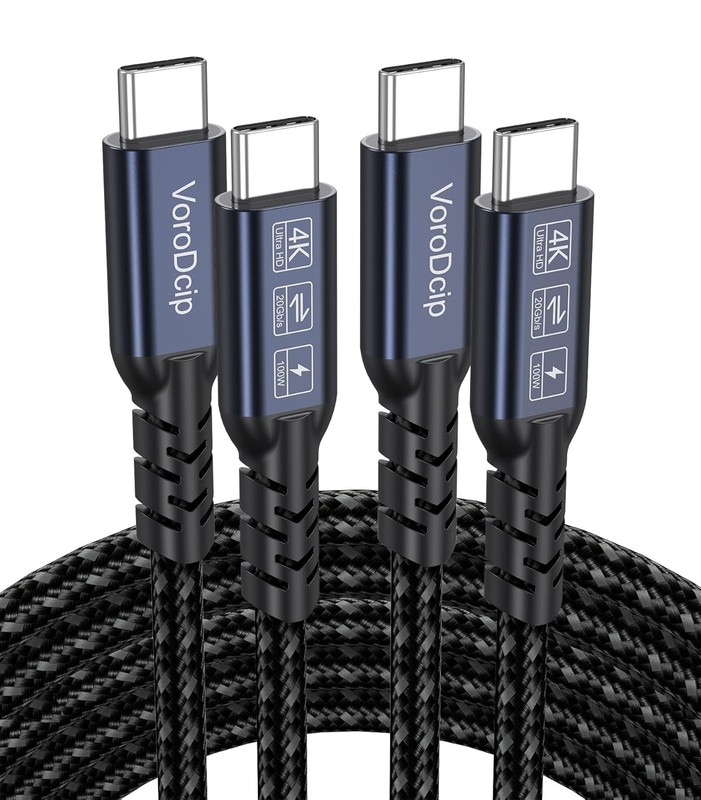 USB C to USB C Data Transfer Cable 6Ft 2 Pack, USB C 3.2 Gen 2x2 with 20Gbps ... gallery