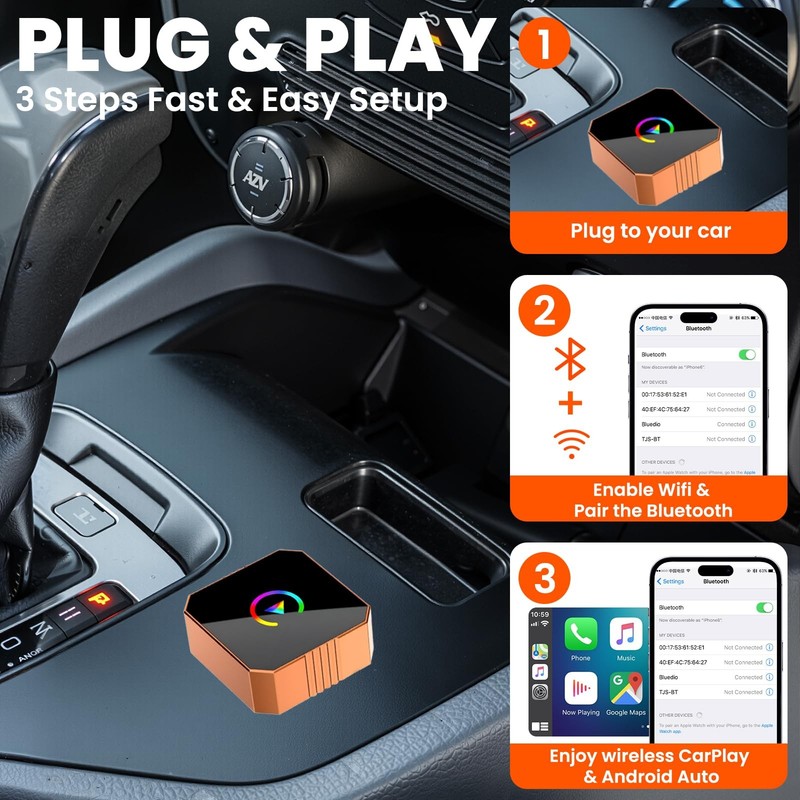 2026 Wireless Carplay Screen Adapter for Car Wired to Wireless Car Play for A... gallery