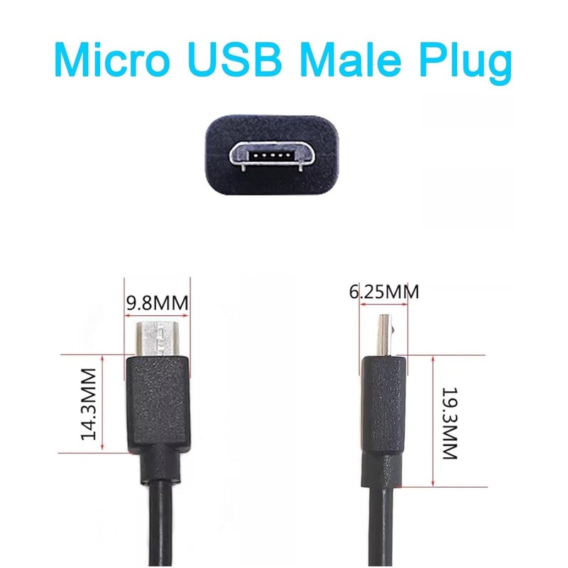 22AWG Micro USB Pigtail Power Cable - 0.3M, 5V 3A - DIY Red & Black Wires gallery
