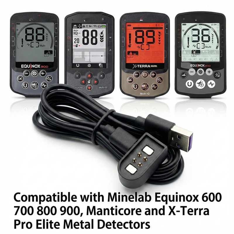 Magnetic Charging Cable Compatible with Minelab Equinox 600 700 800 900, Mant... gallery