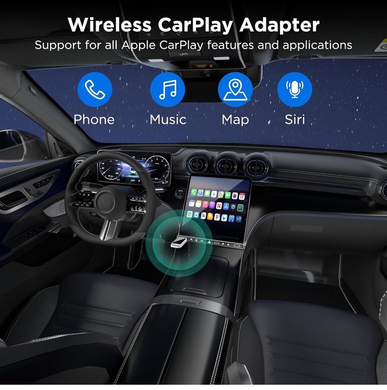 Wireless CarPlay Adapter 2024 Upgrade, Plug and Play, No Latency BY967D gallery