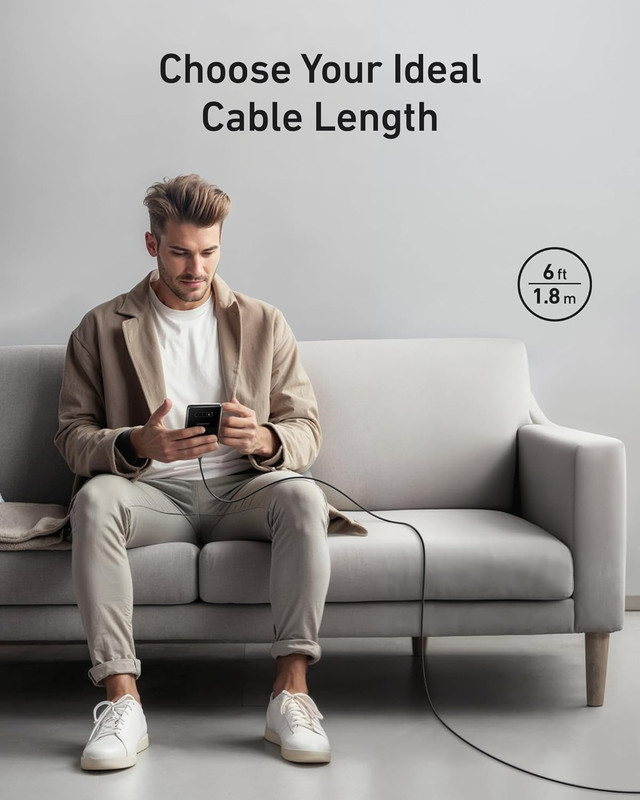 Type C Cable，2 Pack USB a to USB C Flow Cord, Fast Charging for Iphone 17 16 or gallery