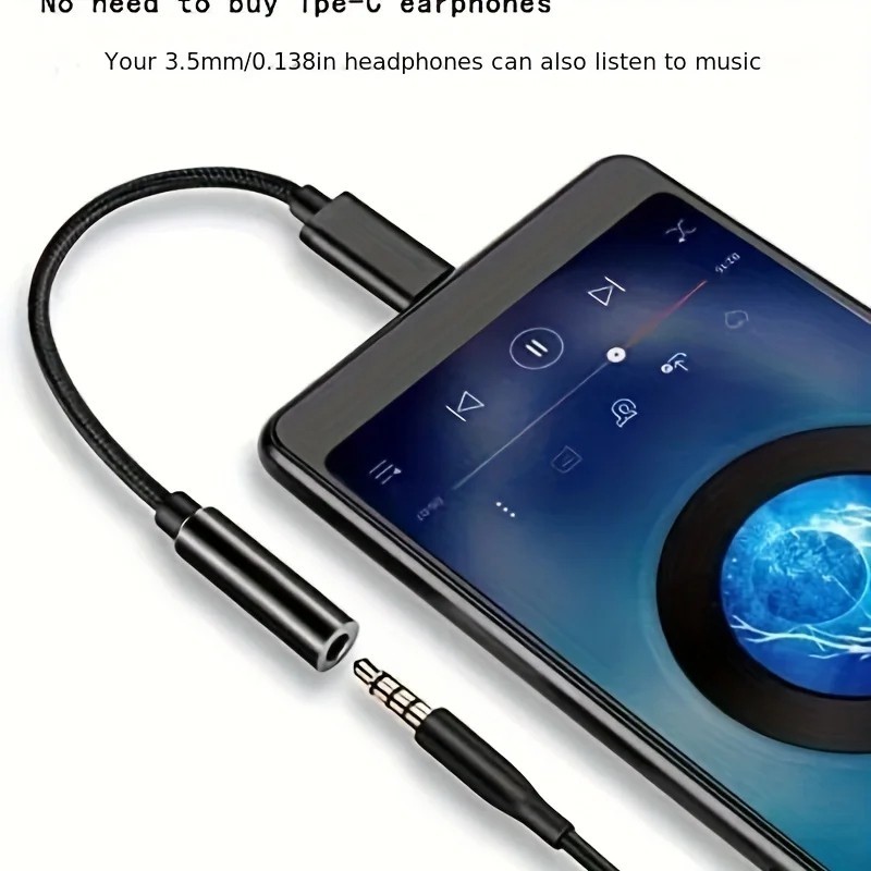 USB C to 3.5mm Headphone Jack Adapter AUX Stereo Cable For iPhone 17 16 Samsung gallery