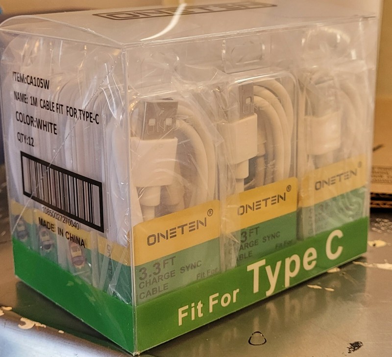 USB Cable Type C Android ONETEN 3.3ft Charge Sync Cable Case LOT OF 12 gallery