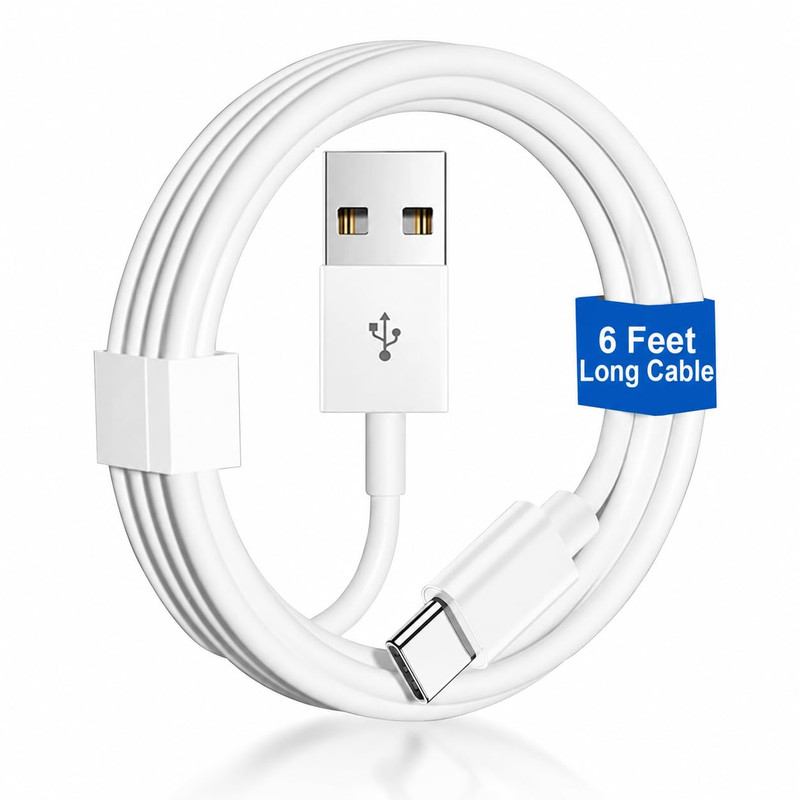 USB C Cable 6Ft TPE Environmentally Friendly for iPhone 17 16 15 Carplay