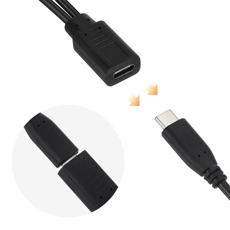 USB C Splitter 1in2 Out Cable Type C Female to Dual Male Charging Y Adapter 1FT gallery