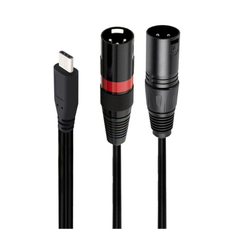 Solid USB C To 2XLR Male Adapter 3Pin Cable For Laptops And Sound Devices gallery