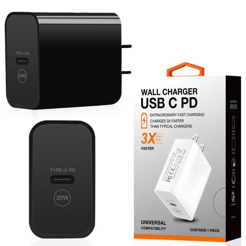 20W PD Fast Charging Wall Charger Power Travel Adapter USB Type-C Port Black gallery