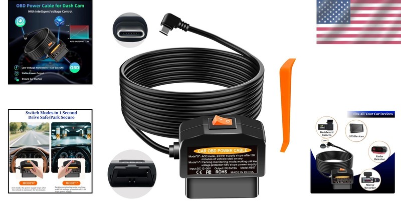 XMSJSIY OBD Power Cable for Dash Camera Type C OBD2 Power Cable Adapter Hardwire gallery