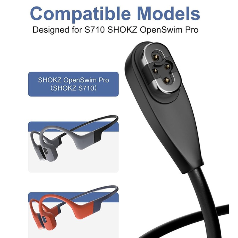 Shokz Openswim Pro S710 2-Pack Magnetic Charging Cable Type-C to 4Pin 3.3 Ft gallery