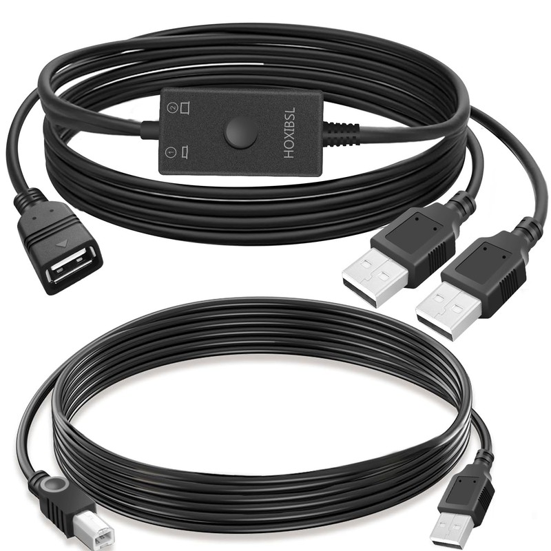 USB Printer Cable Splitter 1 in 2 Out,Printers Splitter for Two Computers, Du…