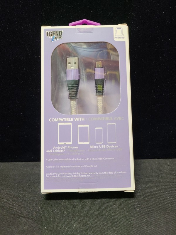 Micro cable to usb TREND Zone flat braided Micro cable 10 foot 2.0 Amp